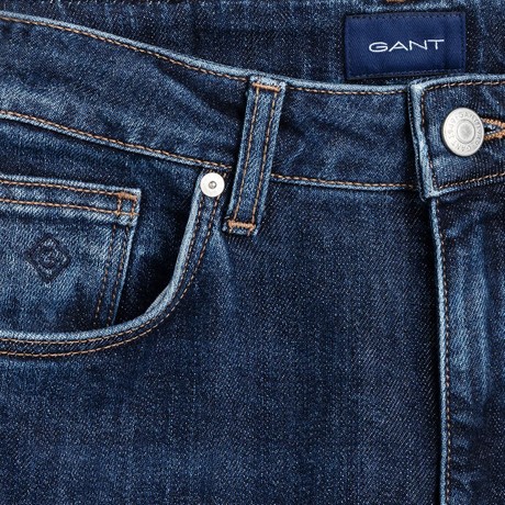 Джинсы Gant mid blue worn in &mdash; фотографии 2