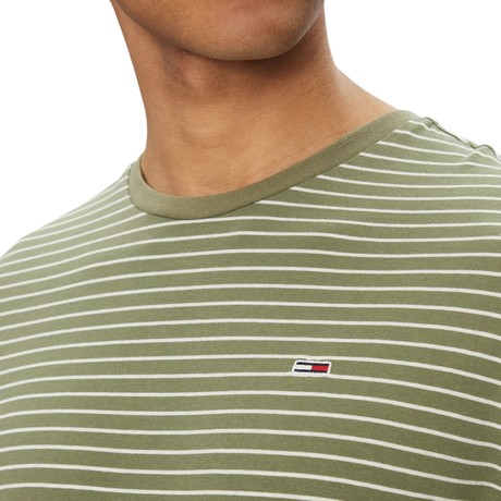 TOMMY JEANS DM0DM20377 - GREEN WHITE - T SHIRT - Image 3