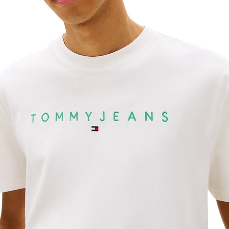 TOMMY JEANS DM0DM20744 - Ecru / Bahama Green - T SHIRT - Image 2