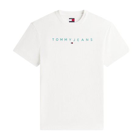 TOMMY JEANS DM0DM20744 - Ecru / Bahama Green - T SHIRT - Image 3