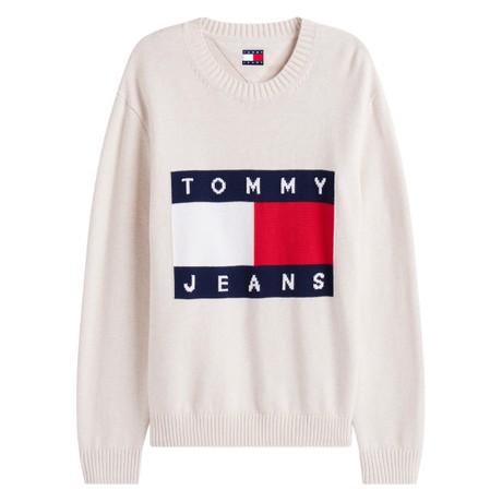 TOMMY JEANS DM0DM22105 - Ancient White Htr - JERSEYS - Image 3