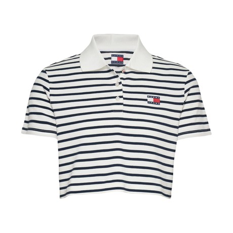 TOMMY JEANS DW0DW21363 - Ecru / Navy Stripe - МУЖСКИЕ СПОРТИВНЫЕ РУБАШКИ С КОРОТКИМИ РУКАВАМИ - Image 3