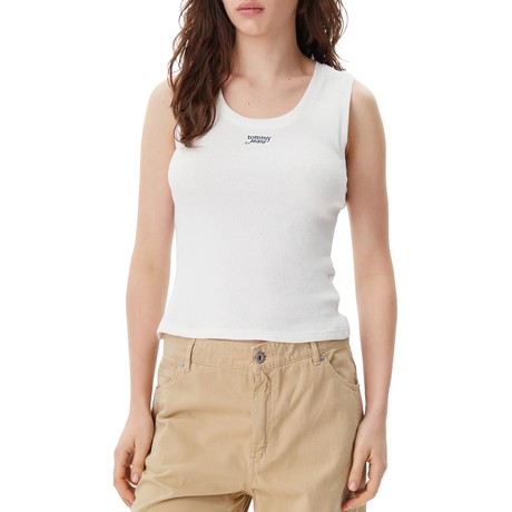 TOMMY JEANS DW0DW21369 - WHITE - MARŠKINĖLIAI