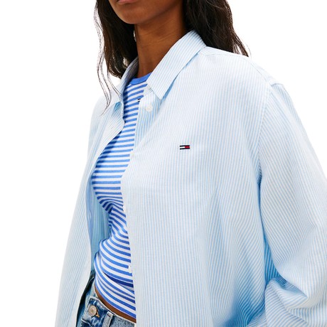 TOMMY JEANS DW0DW22209 - Light Powdery Blue / Stripe - SHIRTS - Image 3