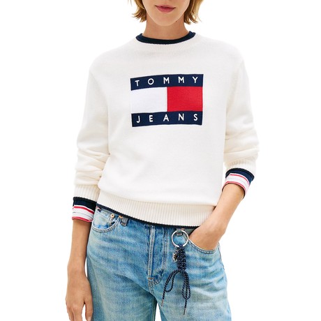 TOMMY JEANS DW0DW22316 - Ancient White - PULLS