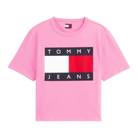Футболка Tommy Jeans pink sugar &mdash; фотографии 2