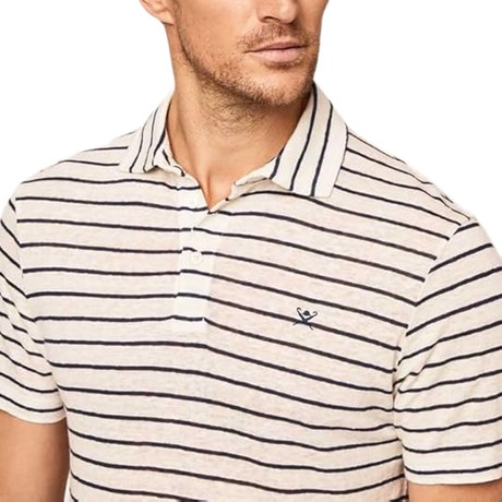 HACKETT LONDON HM563147 - ECRU/NAVY - TRICOURI POLO - Image 3