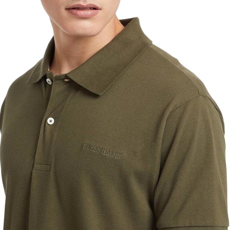 Tricouri Polo Guess Jeans olive light green &mdash; poze 3