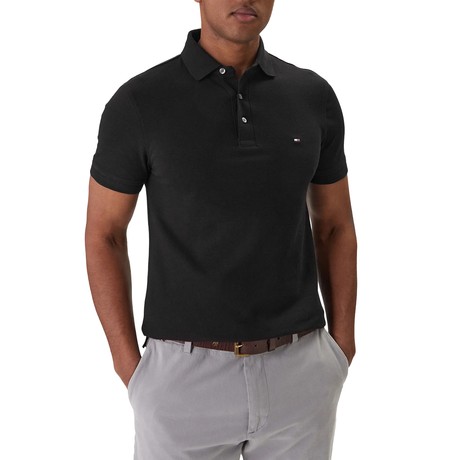 TOMMY HILFIGER MW0MW17771 - Black - KOSZULKI POLO