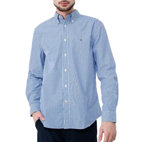 TOMMY HILFIGER MW0MW37549 - Wedge Blue / Optic White - TRICOURI