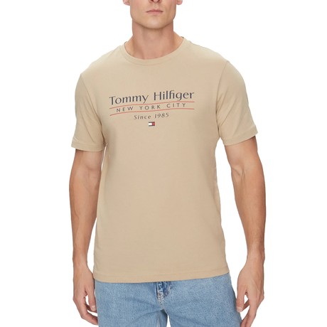 TOMMY HILFIGER MW0MW38621 - SANDALWOOD - T SHIRT