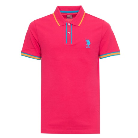 U.S. POLO ASSN US41197054 - MAGENTA MULTI - TRICOURI POLO
