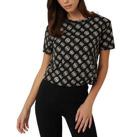 GUESS V4YI04 - 4G CIRCLE SPARKLE BL           - T-SHIRT