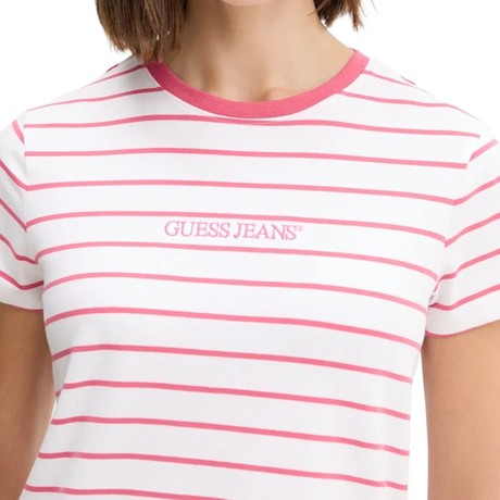 T-shirt Guess Jeans raspberry stripe on &mdash; foto 3