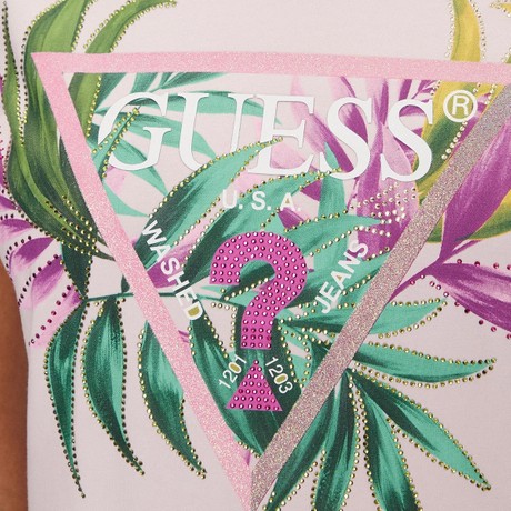 T-Shirt Guess low key pink &mdash; zdjęcia 3