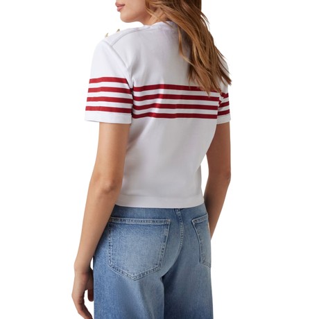 T-shirt Guess white base red strip &mdash; pictures 2