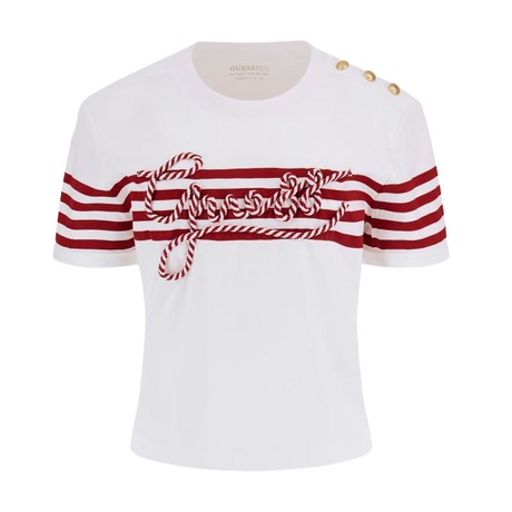 T-shirt Guess white base red strip &mdash; pictures 3