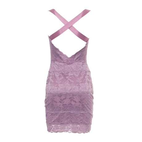 topshop lilac lace dress Topshop Lace Insert Grown-On Shoulder Midi Dress in dusty lilac-Purple
