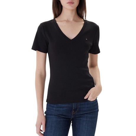 TOMMY HILFIGER WW0WW40584 - BLACK - MARŠKINĖLIAI