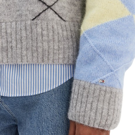 Topwear Tommy Hilfiger light grey htr/yellow/blue argyle &mdash; pictures 3