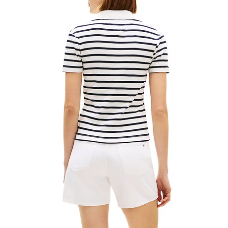 TOMMY HILFIGER WW0WW49252 - Breton Stp Ecru/Dark Night Navy - POLO - Image 2