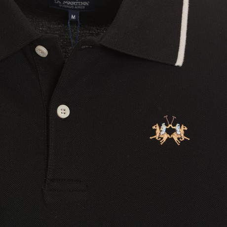LA MARTINA XMP036 - Black                - TRICOURI POLO - Image 3
