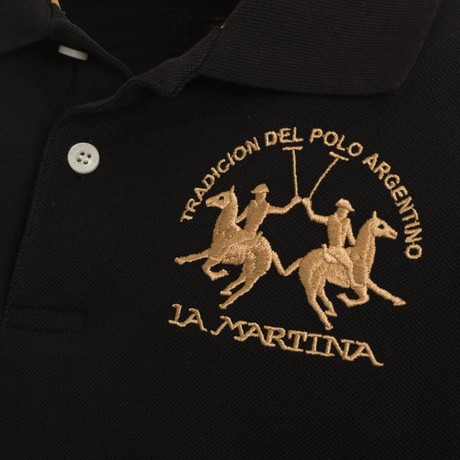 LA MARTINA XMP037 - Black                - POLO - Image 3