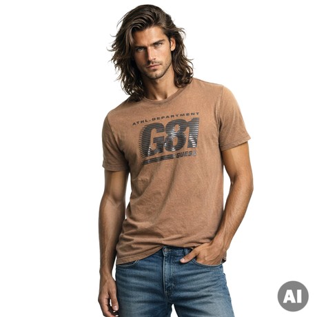 GUESS Z5GI06 - OWL BROWN                      - CAMISETA